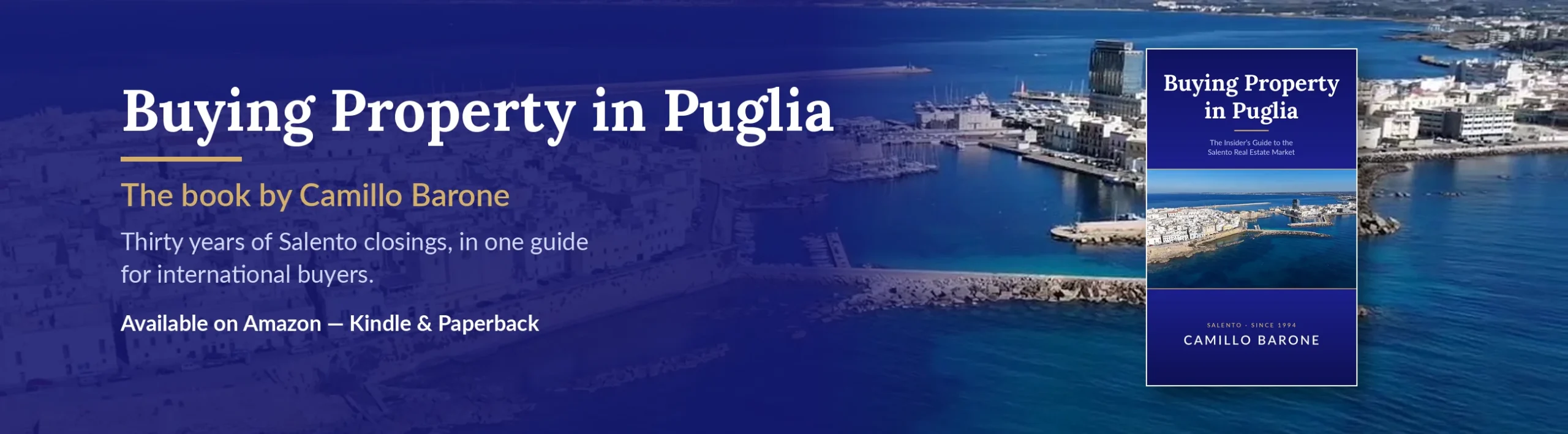 Buying Property in Puglia — the book by Camillo Barone on the Salento real estate market